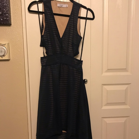 NEW Ali Jay navy stripe knee length dress - Picture 8 of 8